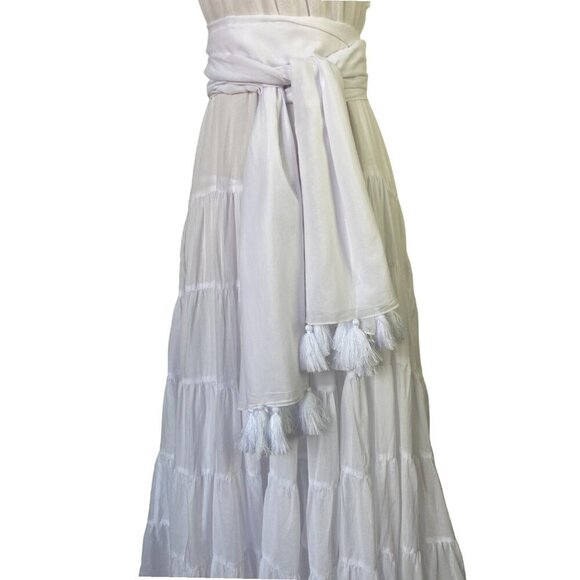 Erika Pena Dress White Orchid Dress with Belt - Picture 6 of 15